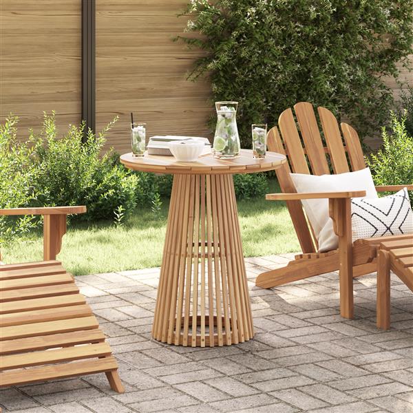 Grote foto vidaxl tuin eettafel 70x75 cm massief teakhout tuin en terras tuinmeubelen