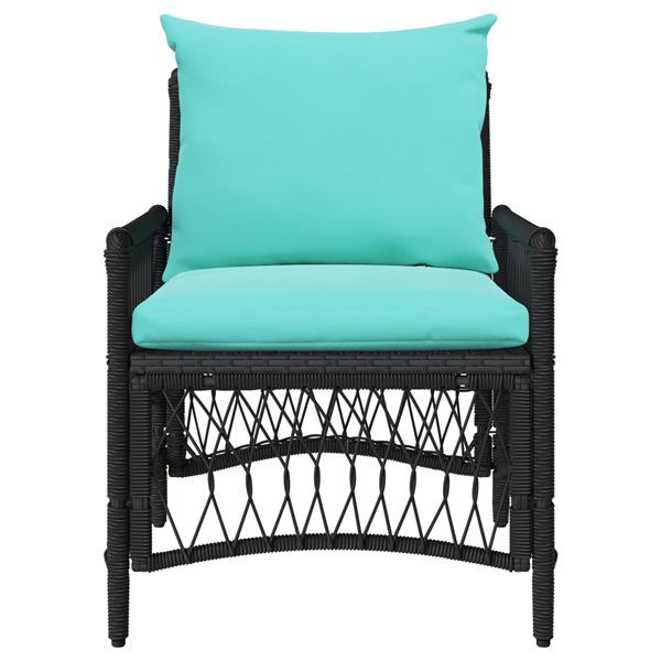 Grote foto vidaxl ligstoel met kussens zwart 60x70x78 cm poly rattan tuin en terras tuinmeubelen