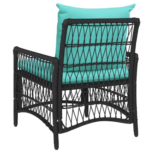 Grote foto vidaxl ligstoel met kussens zwart 60x70x78 cm poly rattan tuin en terras tuinmeubelen