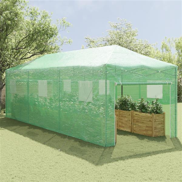 Grote foto vidaxl serre met pop up frame groen 870x290x315 cm staal tuin en terras overige tuin en terras