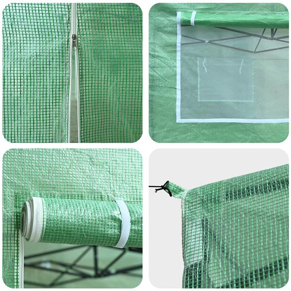 Grote foto vidaxl serre met pop up frame groen 870x290x315 cm staal tuin en terras overige tuin en terras