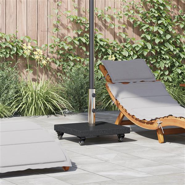 Grote foto vidaxl wielen parasol basis voor 38 48mm polen zwart graniet 30 kg vierkant tuin en terras overige tuin en terras