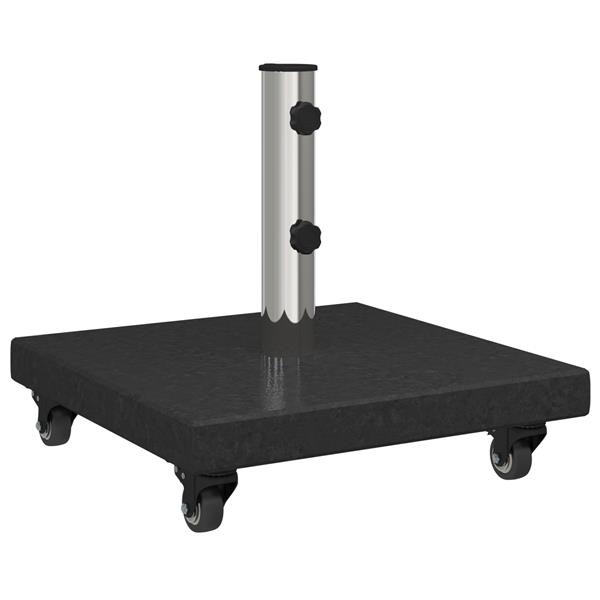 Grote foto vidaxl wielen parasol basis voor 38 48mm polen zwart graniet 30 kg vierkant tuin en terras overige tuin en terras
