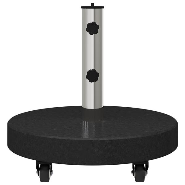 Grote foto vidaxl parasolverrijdbare voet voor 38 48mm stangen zwart graniet 30 kg rond tuin en terras overige tuin en terras