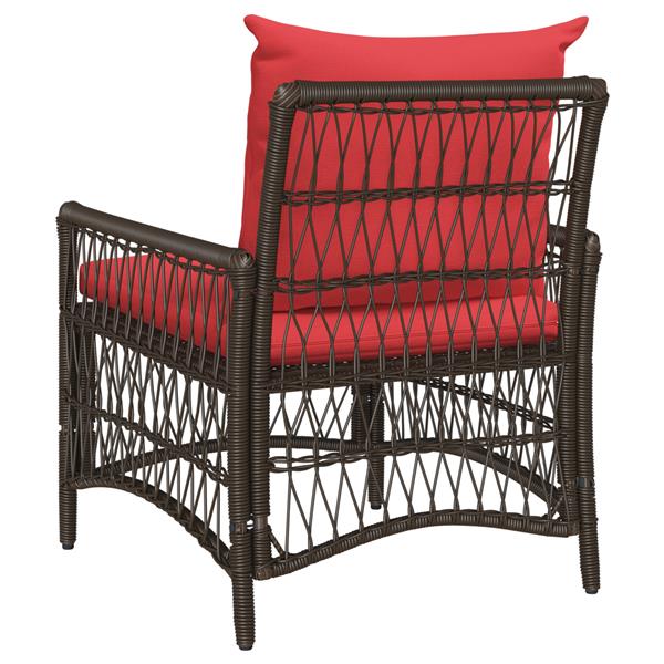 Grote foto vidaxl ligbed met kussens bruin 60x70x78 cm poly rattan tuin en terras tuinmeubelen