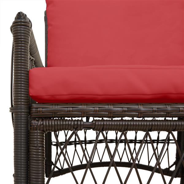 Grote foto vidaxl ligbed met kussens bruin 60x70x78 cm poly rattan tuin en terras tuinmeubelen