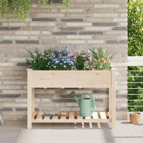 Grote foto vidaxl plantenbak met rasters 115x59x76 cm massief vurenhout tuin en terras overige tuin en terras