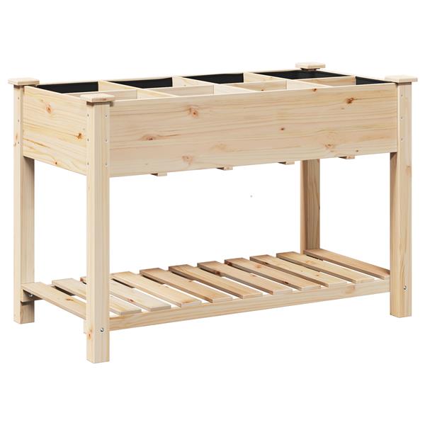 Grote foto vidaxl plantenbak met rasters 115x59x76 cm massief vurenhout tuin en terras overige tuin en terras