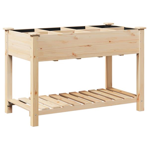 Grote foto vidaxl plantenbak met rasters 115x59x76 cm massief vurenhout tuin en terras overige tuin en terras