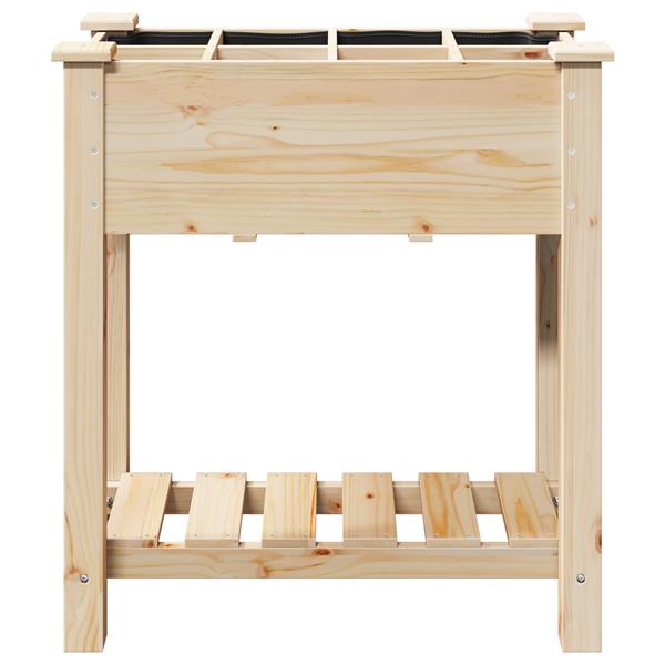 Grote foto vidaxl plantenbak met rasters 71x37x76 cm massief vurenhout tuin en terras overige tuin en terras