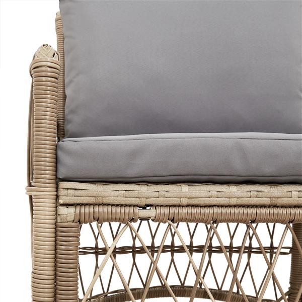 Grote foto vidaxl ligbed met kussens beige 60x70x78 cm poly rattan tuin en terras tuinmeubelen