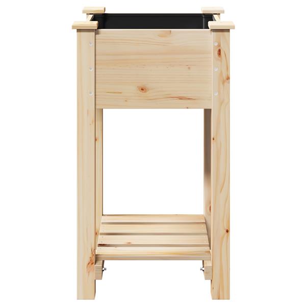 Grote foto vidaxl plantenbak met schap 45x45x76 cm massief vurenhout tuin en terras overige tuin en terras