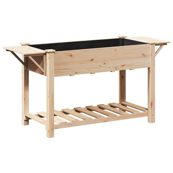 Grote foto vidaxl plantenbak met schappen 155x59x76 cm massief vurenhout tuin en terras overige tuin en terras