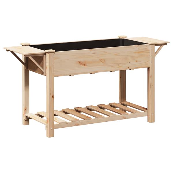 Grote foto vidaxl plantenbak met schappen 155x59x76 cm massief vurenhout tuin en terras overige tuin en terras