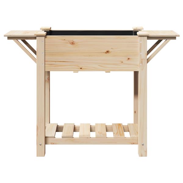 Grote foto vidaxl plantenbak met schappen 111x37x76 cm massief vurenhout tuin en terras overige tuin en terras