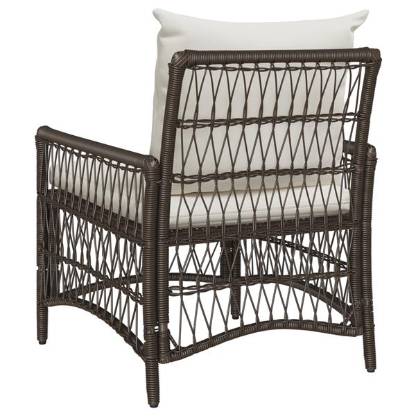 Grote foto vidaxl ligbed met kussens bruin 60x70x78 cm poly rattan tuin en terras tuinmeubelen