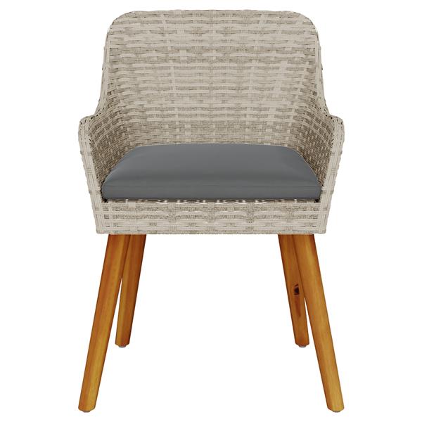 Grote foto vidaxl tuinstoelen met kussens 2 stuks lichtgrijs poly rattan tuin en terras tuinmeubelen