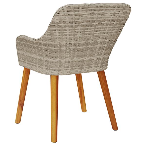 Grote foto vidaxl tuinstoelen met kussens 2 stuks lichtgrijs poly rattan tuin en terras tuinmeubelen