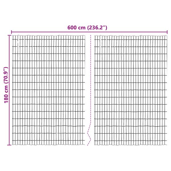 Grote foto vidaxl tuinscherm 600x125 cm schors tuin en terras hekken en schuttingen