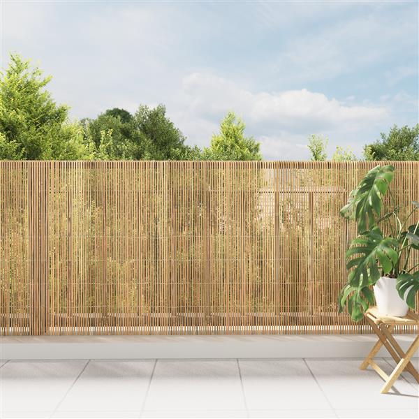 Grote foto vidaxl tuinscherm 400x125 cm bamboe tuin en terras hekken en schuttingen