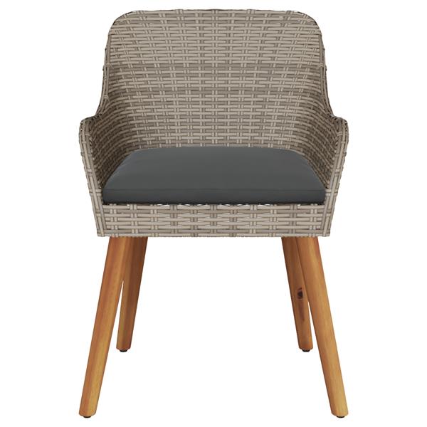 Grote foto vidaxl tuinstoelen met kussens 2 stuks zwart poly rattan tuin en terras tuinmeubelen