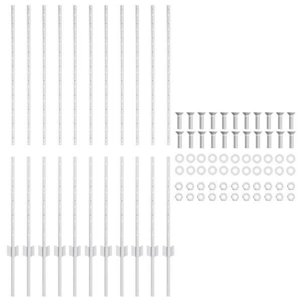 Grote foto vidaxl hekpalen 22 stuks u profiel 140 cm gegalvaniseerd staal tuin en terras overige tuin en terras