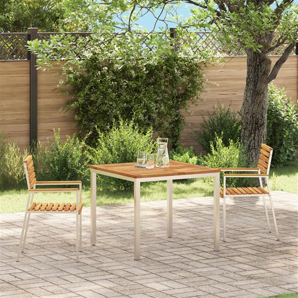 Grote foto vidaxl stapelbare tuinstoelen 2 stuks massief hout acacia rvs tuin en terras tuinmeubelen