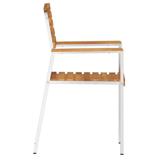 Grote foto vidaxl stapelbare tuinstoelen 2 stuks massief hout acacia rvs tuin en terras tuinmeubelen