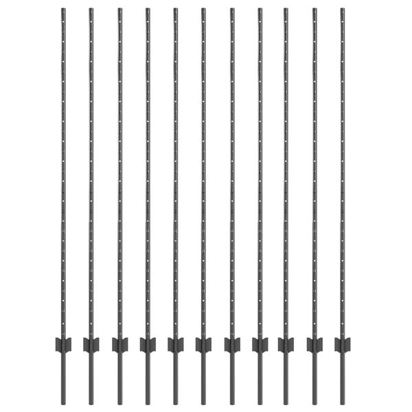 Grote foto vidaxl hekpalen 22 stuks u profiel grijs 160 cm staal tuin en terras overige tuin en terras