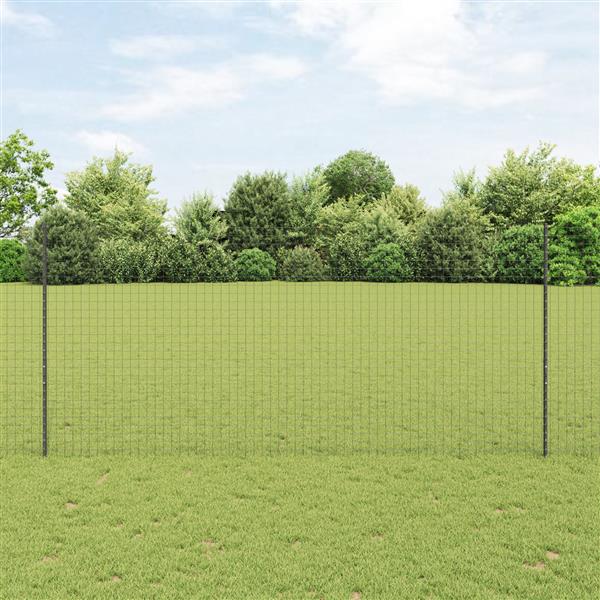 Grote foto vidaxl hekpalen 22 stuks u channel grijs 140 cm staal tuin en terras overige tuin en terras