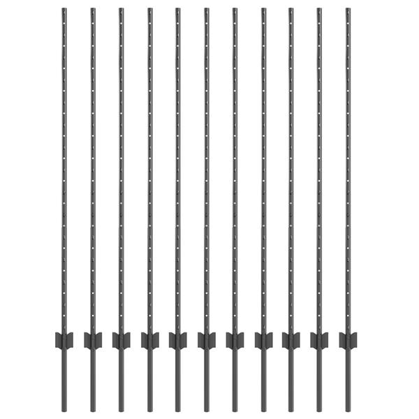 Grote foto vidaxl hekpalen 22 stuks u channel grijs 140 cm staal tuin en terras overige tuin en terras