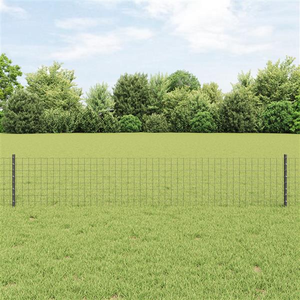 Grote foto vidaxl hekpalen 11 st u profiel grijs 40 cm staal tuin en terras overige tuin en terras