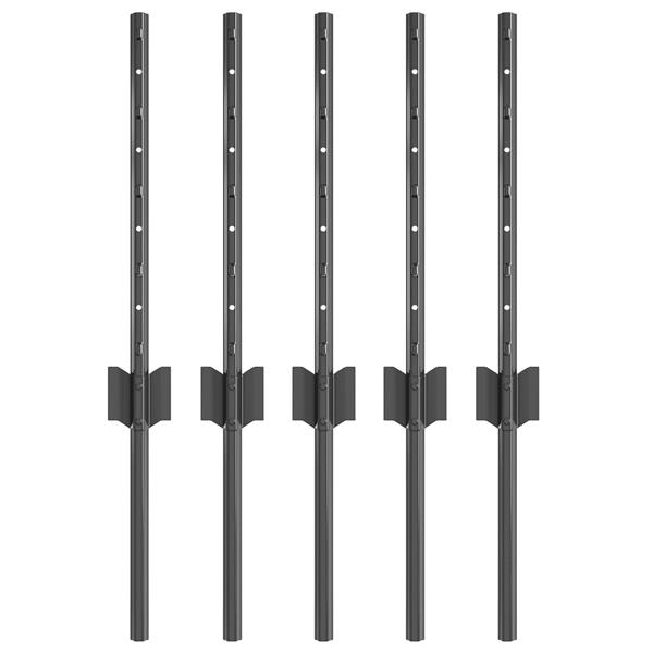 Grote foto vidaxl hekpalen 5 stuks u channel grijs 40 cm staal tuin en terras overige tuin en terras