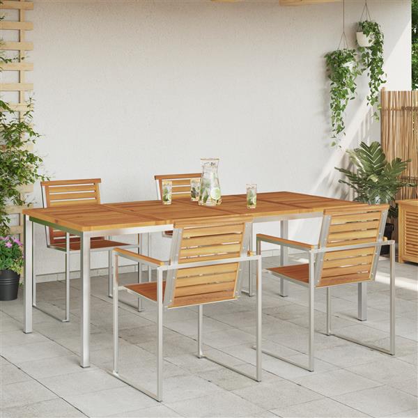Grote foto vidaxl buiten eettafel 200x90x74.5 cm van massief acaciahout tuin en terras tuinmeubelen
