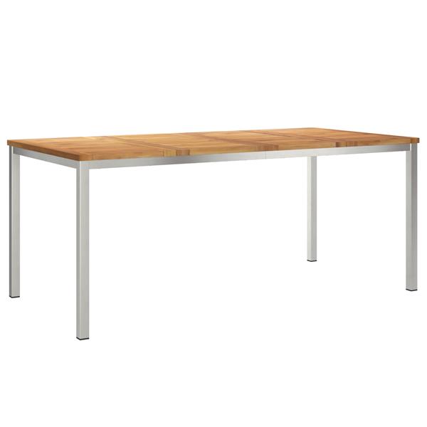 Grote foto vidaxl buiten eettafel 180x90x75 cm massief teakhout tuin en terras tuinmeubelen