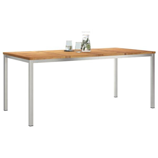 Grote foto vidaxl buiten eettafel 180x90x75 cm massief teakhout tuin en terras tuinmeubelen