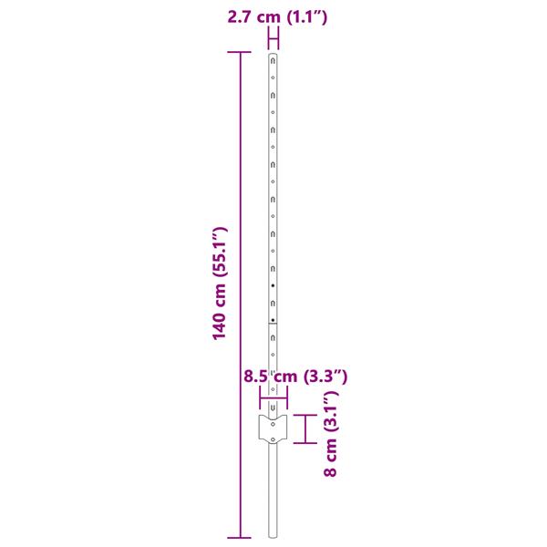 Grote foto vidaxl hekpalen 11 st u vorm groen 100 cm staal tuin en terras overige tuin en terras