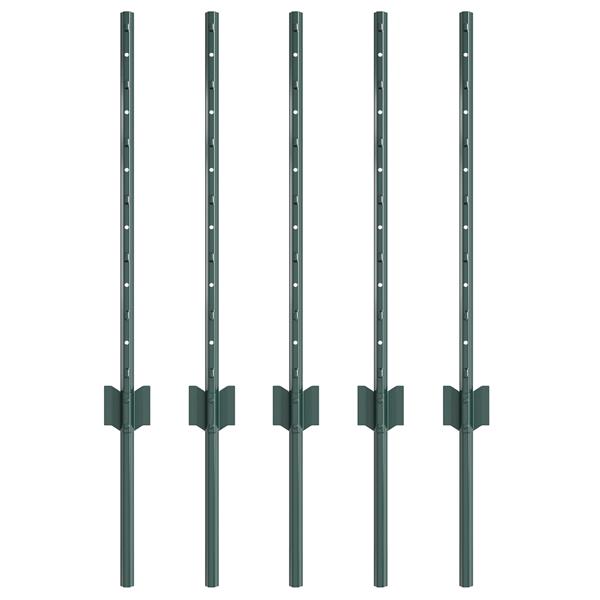 Grote foto vidaxl hekpalen 5 stuks u profiel groen 60 cm staal tuin en terras overige tuin en terras