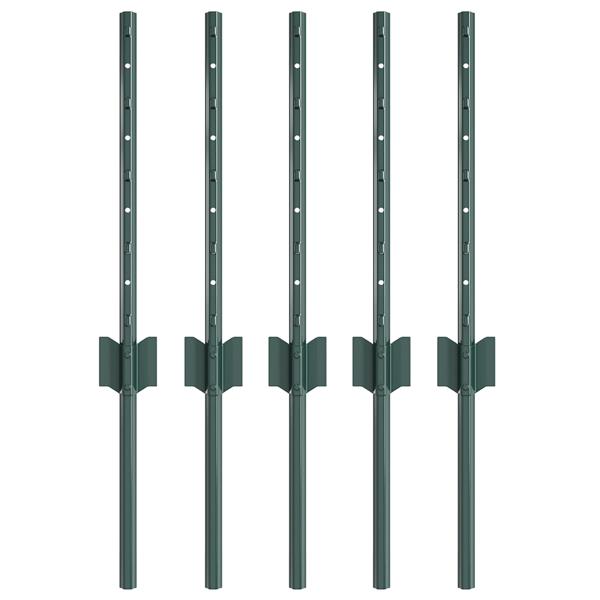 Grote foto vidaxl hekposten 5 stuks u kanaal groen 40 cm staal tuin en terras overige tuin en terras
