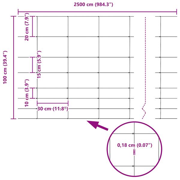 Grote foto vidaxl veldomheining 1x100 m gegalvaniseerd staal tuin en terras hekken en schuttingen