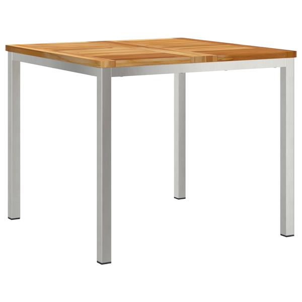 Grote foto vidaxl buitentafel 90x90x74 5 cm van massief teakhout tuin en terras tuinmeubelen