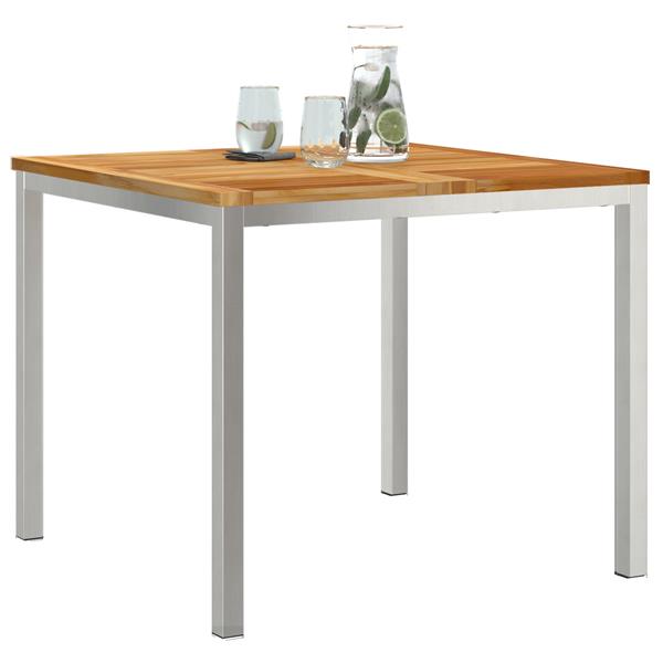 Grote foto vidaxl buitentafel 90x90x74 5 cm van massief teakhout tuin en terras tuinmeubelen