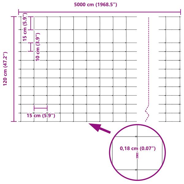 Grote foto vidaxl veldhek 1 2x50 m gegalvaniseerd staal tuin en terras hekken en schuttingen