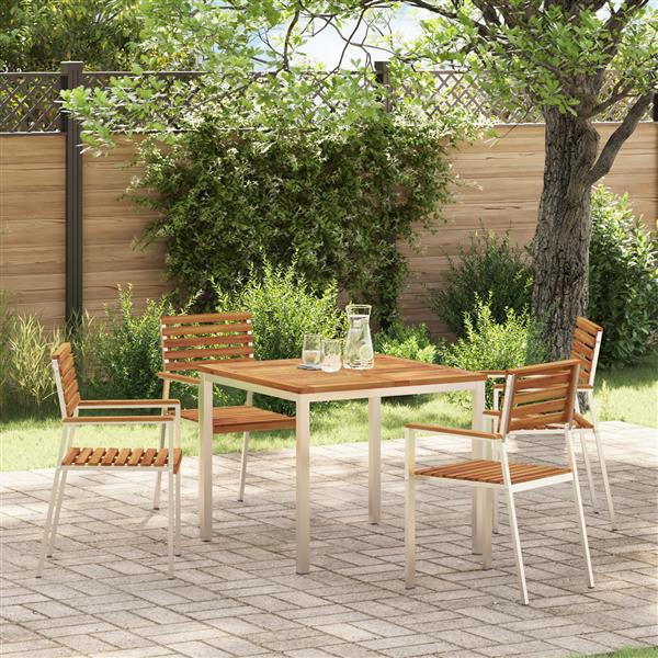 Grote foto vidaxl tuin eettafel 90x90x74 5 cm van massief acaciahout tuin en terras tuinmeubelen