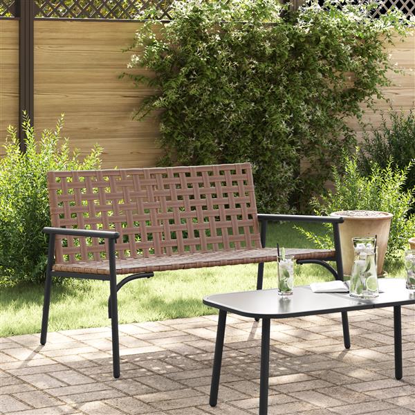 Grote foto vidaxl tuinbank 113x79x75 cm poly rattan zwart tuin en terras tuinmeubelen
