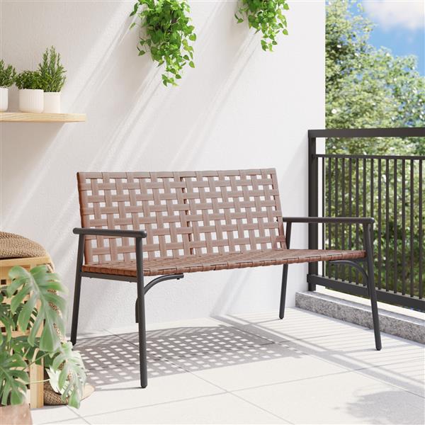 Grote foto vidaxl tuinbank 113x79x75 cm poly rattan zwart tuin en terras tuinmeubelen