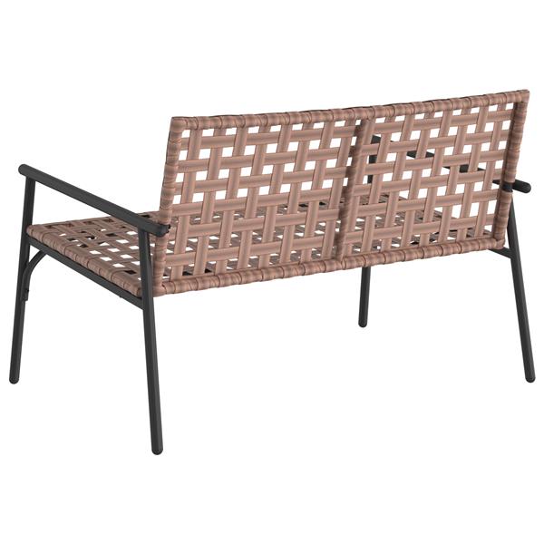 Grote foto vidaxl tuinbank 113x79x75 cm poly rattan zwart tuin en terras tuinmeubelen