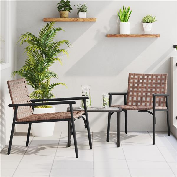 Grote foto vidaxl tuinstoelen 2 st 79x56x73 5 cm poly rattan zwart tuin en terras tuinmeubelen