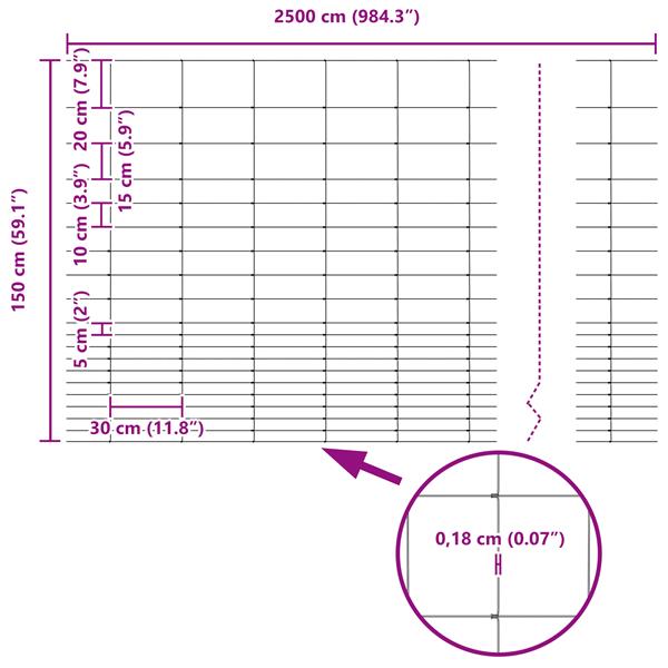 Grote foto vidaxl veldhek 1.6x25 m gegalvaniseerd staal tuin en terras hekken en schuttingen
