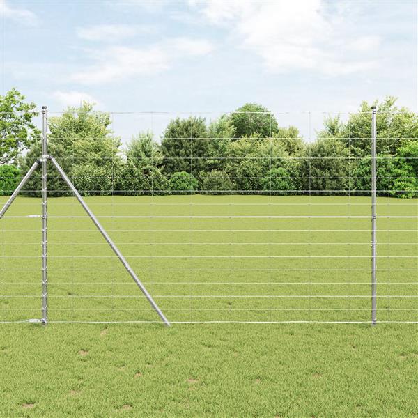 Grote foto vidaxl veldhek 1 6x25 m gegalvaniseerd staal tuin en terras hekken en schuttingen